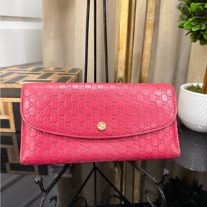 Gucci Red Embossed Women's Wallet